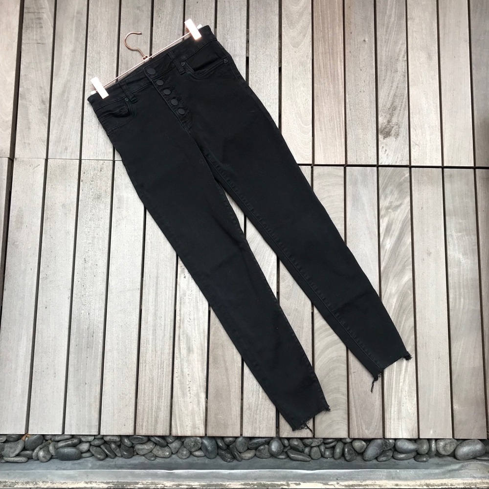 KUT FROM KLOTH Black High-Rise Ankle Skinny Jeans